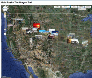 Mapping of the Oregon Trail on Google Maps